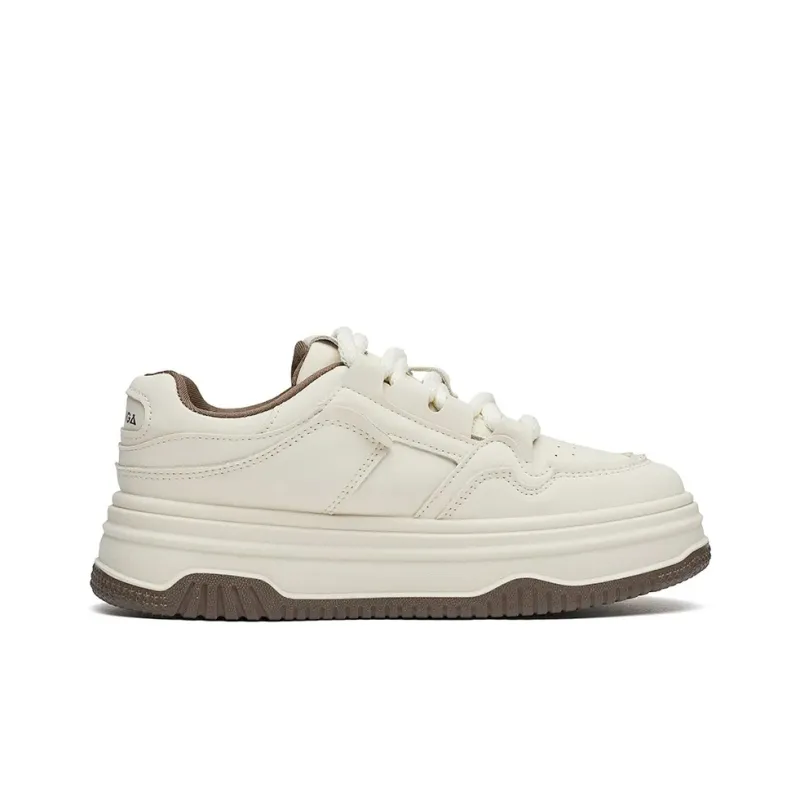 Fawn Miri Slip Resistant Low Top Skateboard Shoes Women's White-3