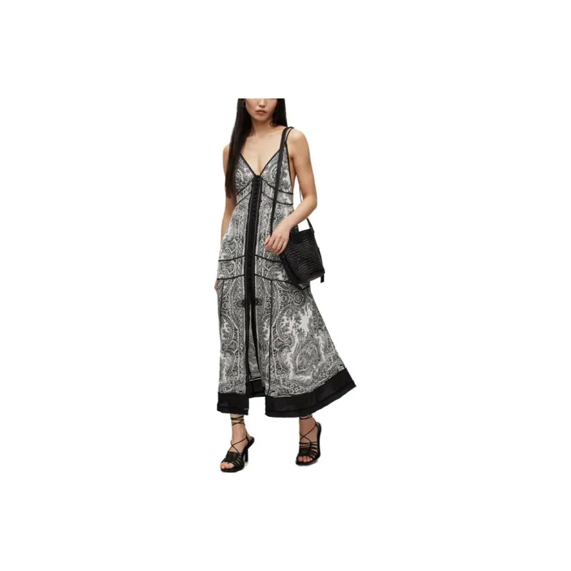 ALLSAINTS Slip Dresses Women's Gray White-0