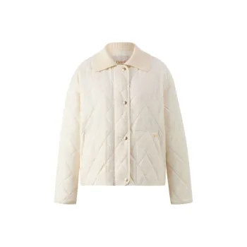 E.land Puffer Jacket Women's Ivory White/White