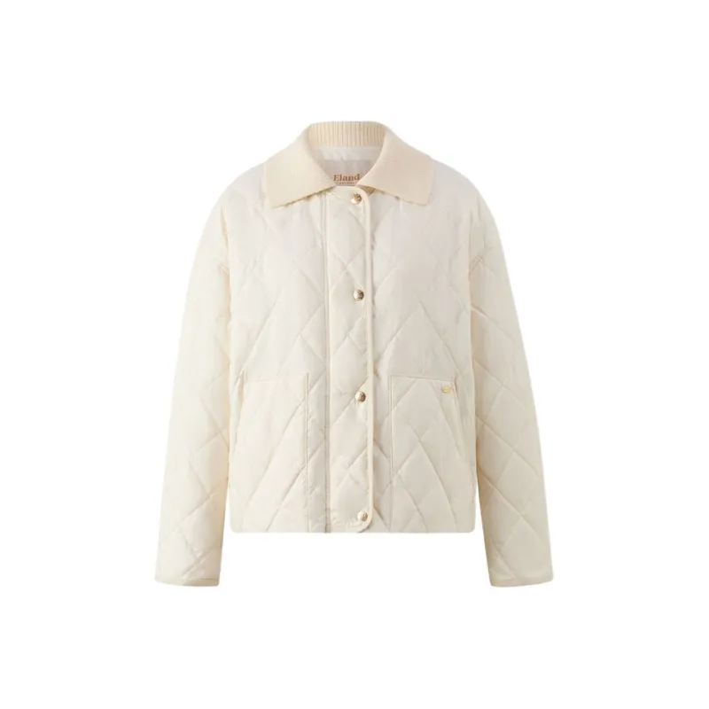 E.land Puffer Jacket Women's Ivory White/White-0