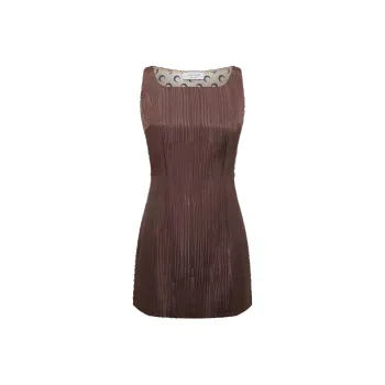 Marine Serre Geometric Neck Mini Sleeveless Dress