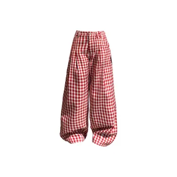 ZNZX Casual Pants Women's Red[Pants]Red[Extended Length]