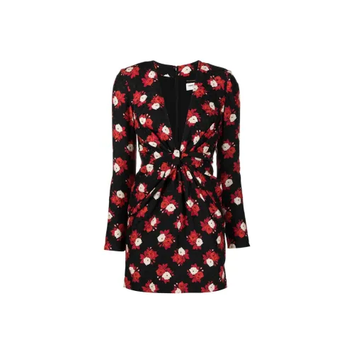 SAINT LAURENT Plunging V neck Mini Dress