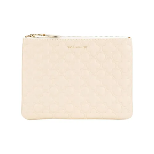 CDG Classic Embossed B Wallet Off White