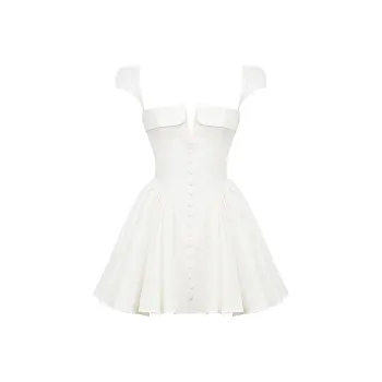 HOUSE OF CB FLORENCE Short Sleeved Dress Women's SNOWDROP/Black Goat Cashmere