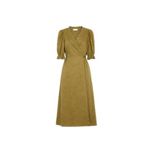 COACH Short Sleeved Dresses Women's Olive Green