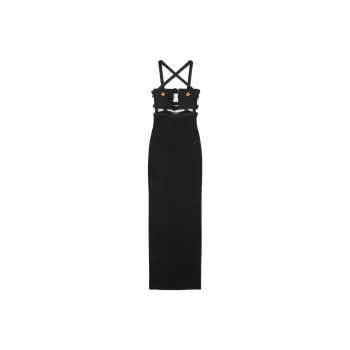 FANSIZHE SS23 Sleeveless Dress Women's Black
