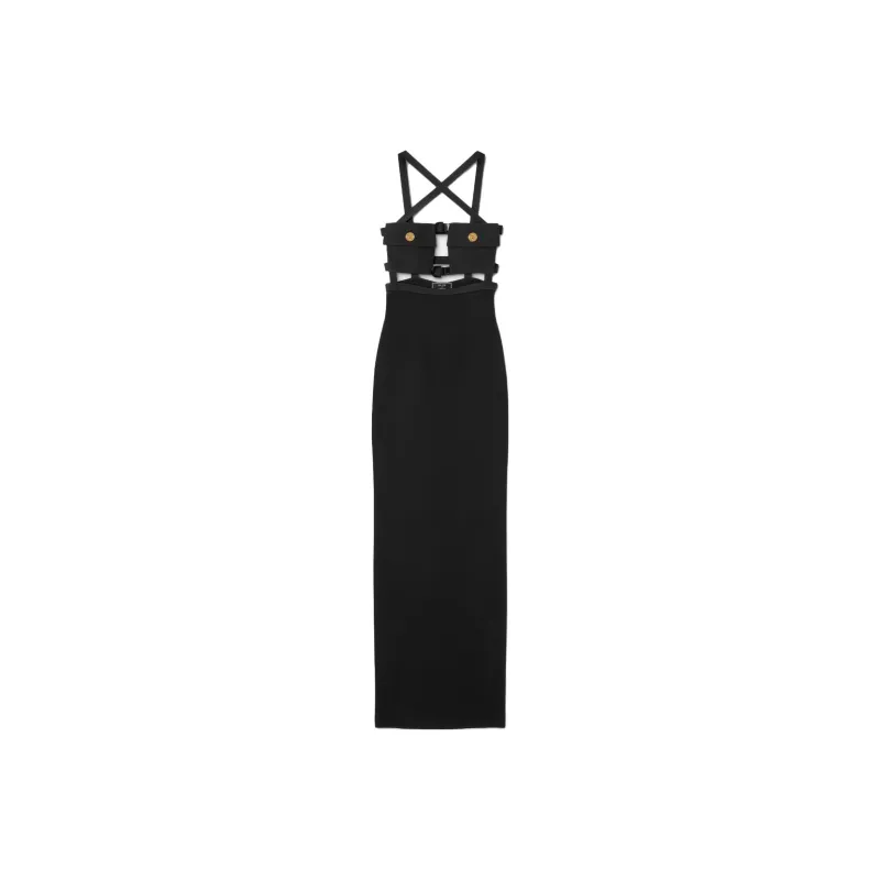 FANSIZHE SS23 Sleeveless Dress Women's Black-0