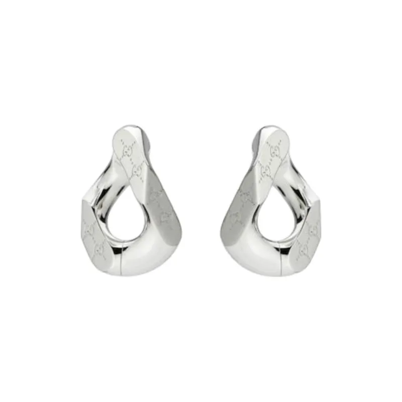 GUCCI Brass Earrings Unisex Silver-0