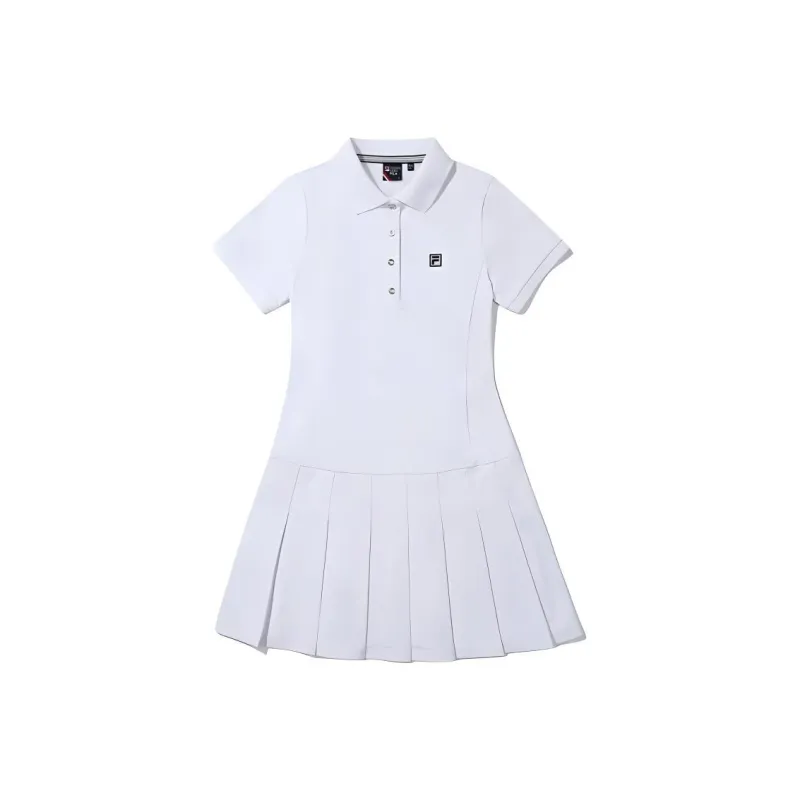 FILA Short Sleeved Dress Women's White-0