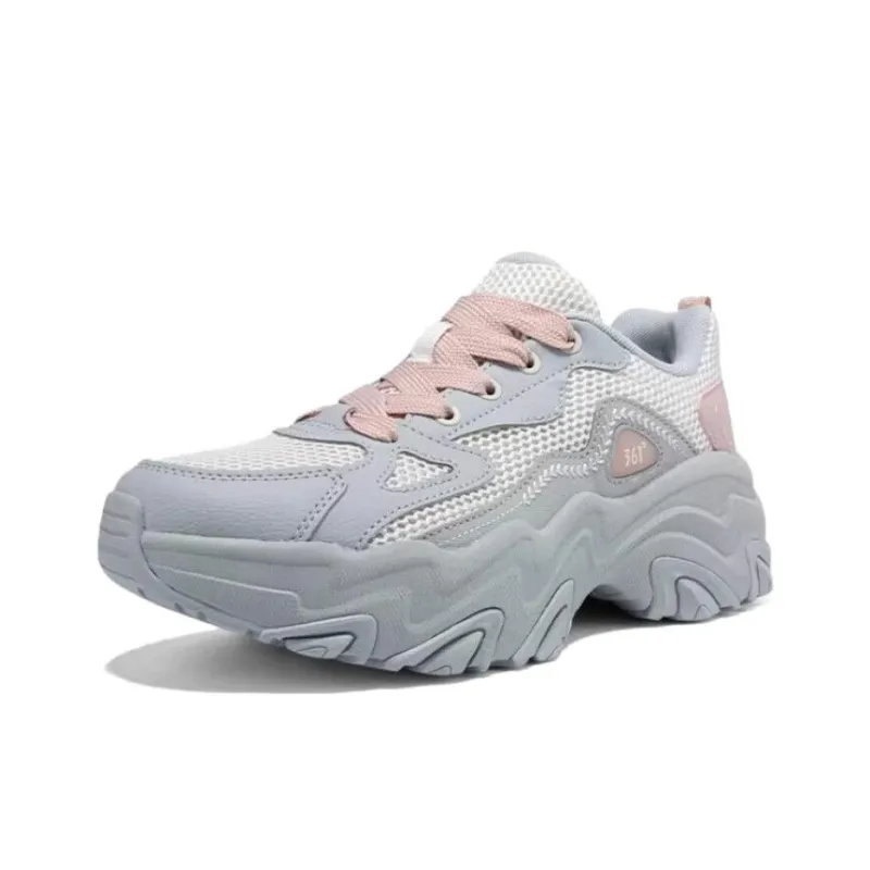 361° Abrasion Resistant Slip Resistant Low Top Casual Shoes Women's Gray Pink-2