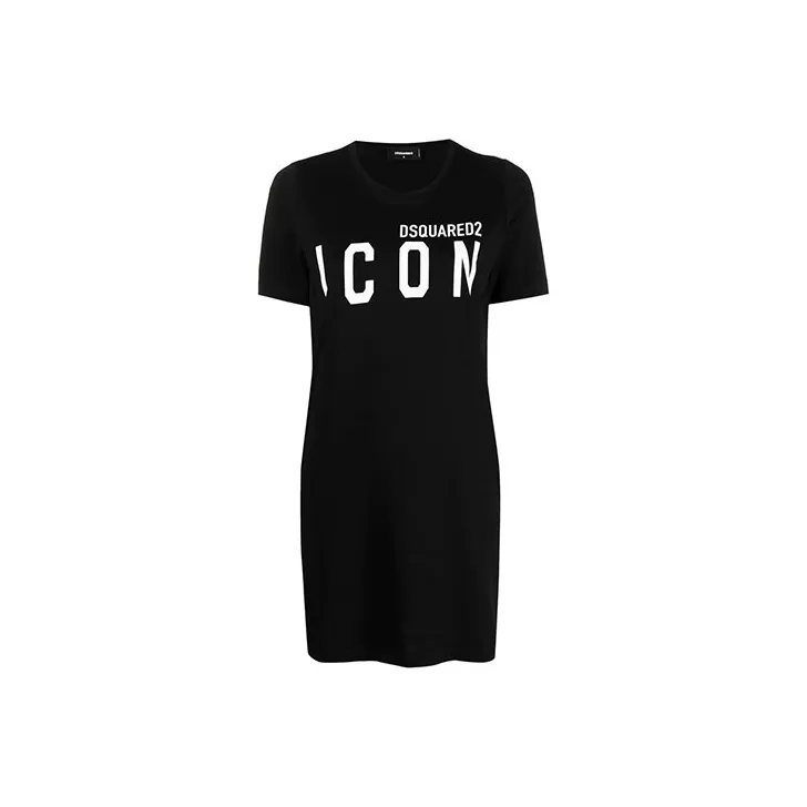 DSQUARED 2 Logo Printed Crewneck T Shirt Dress-0