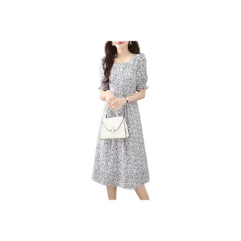 Fun Short-Sleeved Dresses Women's Blue