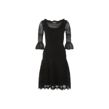 Alexander McQueen Short-Sleeved Dresses Women's Black