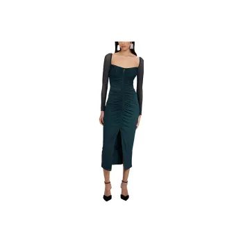 Self-portrait Long-Sleeved Dresses Women's Graphite Blue