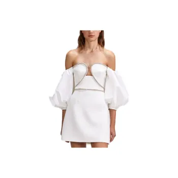 Self portrait Short Sleeved Dresses Women's White