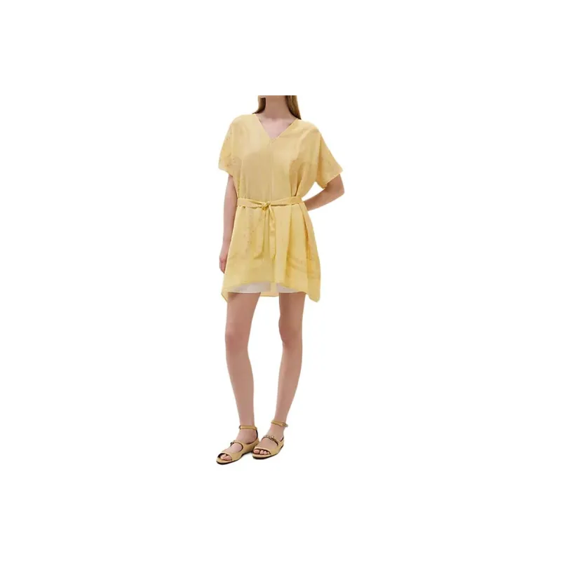 HERMES Short-Sleeved Dresses Women's Yellow-0