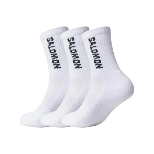 SALOMON Mid Calf Socks Unisex 3 Pack White