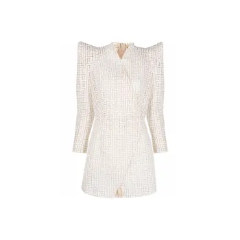 BALMAIN Long-Sleeved Dresses Women's White