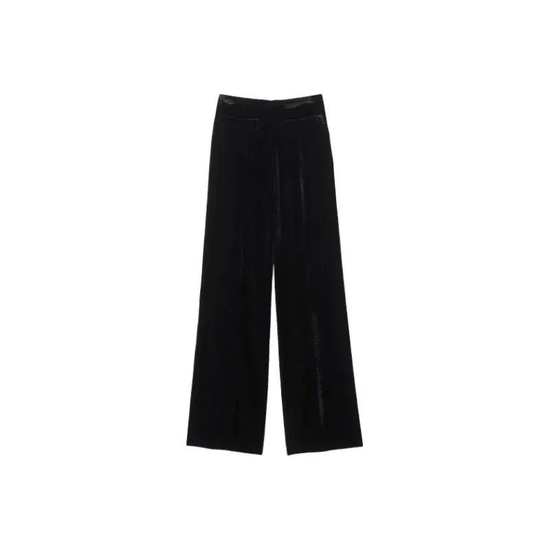 Sandro Levin Straight-leg Velvet Trousers-0