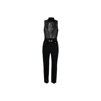Elisabetta Franchi Monogram pattern Straight leg Trousers