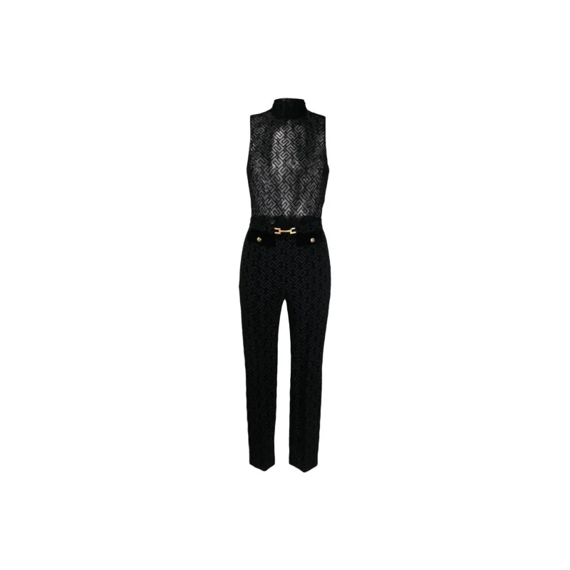 Elisabetta Franchi Monogram pattern Straight leg Trousers-0