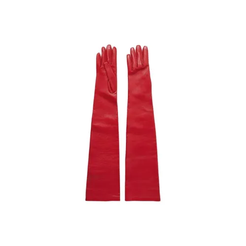 THE ROW Genuine Leather Gloves Unisex Red