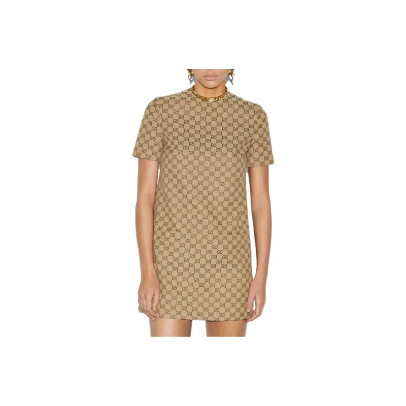 GUCCI Gg Drop Shoulder Mini Dress-0