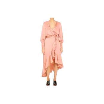 Zimmermann Asymmetric Ruffled Midi Dress