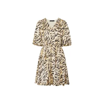 MO&CO Short-Sleeved Dresses Women's Two-Tone Tiger Print