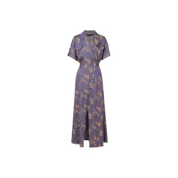 Duffy Fashion Short Sleeved Dresses Women's Gray Purple