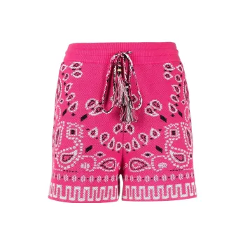 Alanui Bandana Patterned Drawstring Shorts