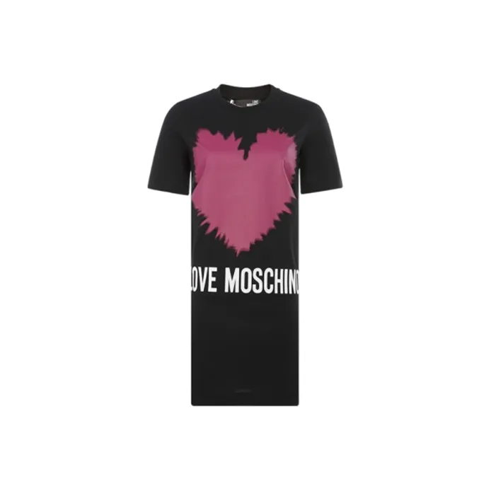LOVE MOSCHINO Short Sleeved Dresses Women's Black-0