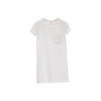 HERMES Short Sleeved Dresses Women's White