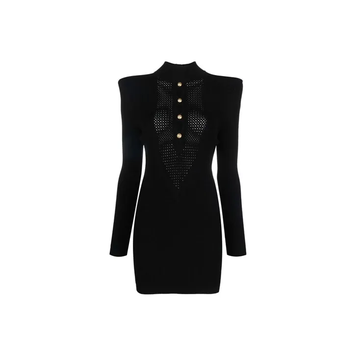 BALMAIN Decorative Button Mini Skirt-0