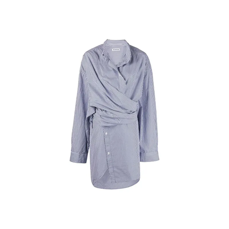 Balenciaga Wrap Dress Blue/White-0