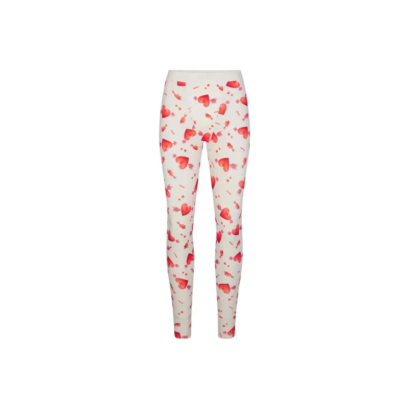 SKIMS Valentine's Day COTTON RIB LEGGING Leggings Women's MARBLE HEART AND ARROW/Marble Heart Arrow-0