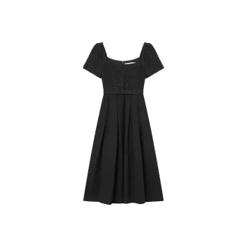 Self portrait Bouclé panel Midi Dress