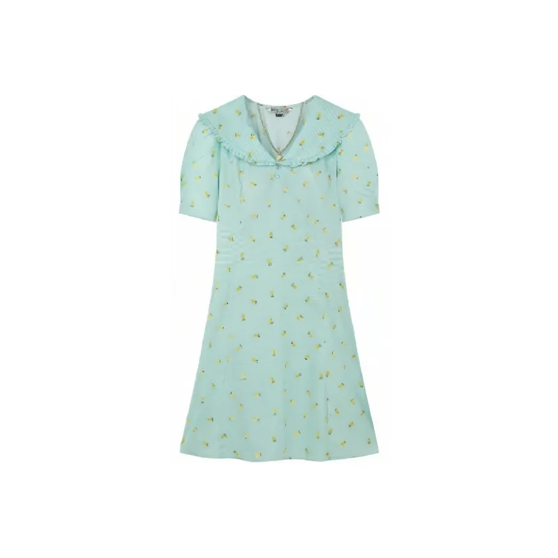 Teenie Weenie Short Sleeved Dress Women's Light Green-0