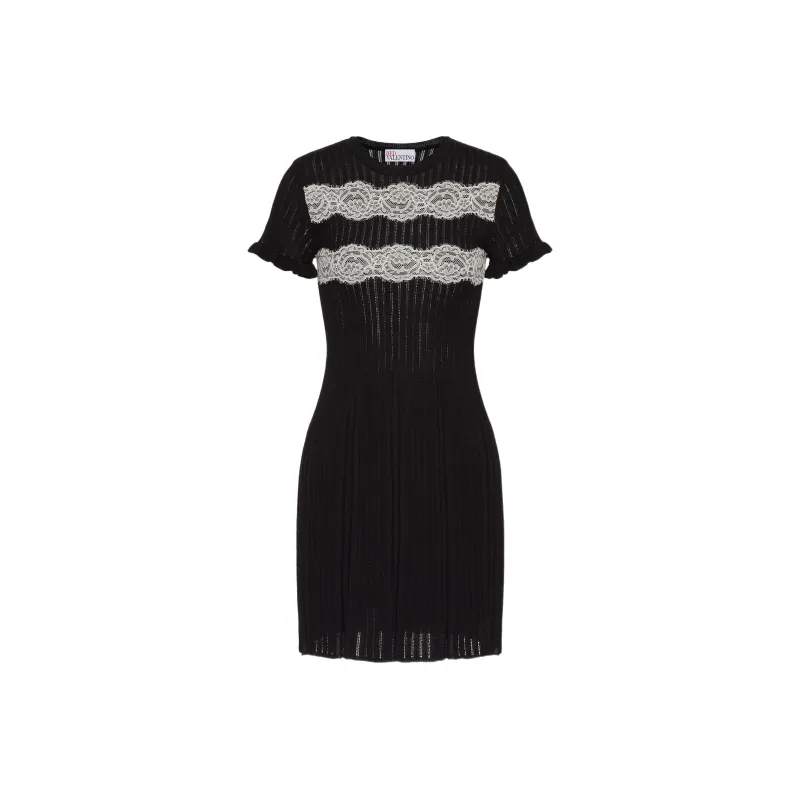 RED VALENTINO Short Sleeved Dresses Women's Black-0
