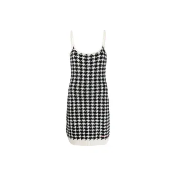 MIU MIU Houndstooth Sleeveless Knitted Dress
