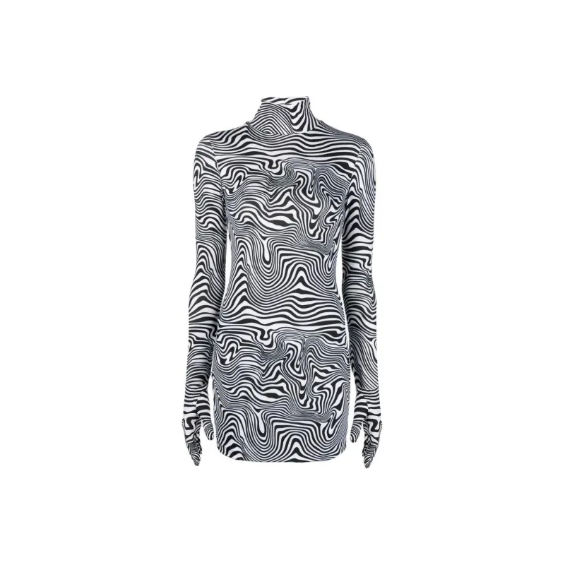 Vetements Long-Sleeved Dresses Women's Black/White-0