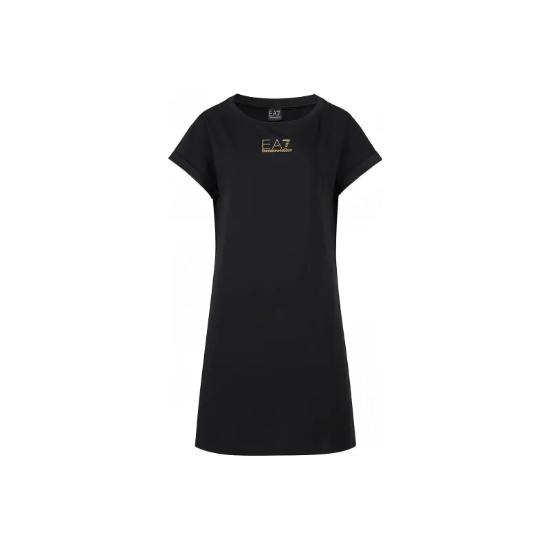 EMPORIO ARMANI EA7 SS24 Short Sleeved Dress Women's Black-0