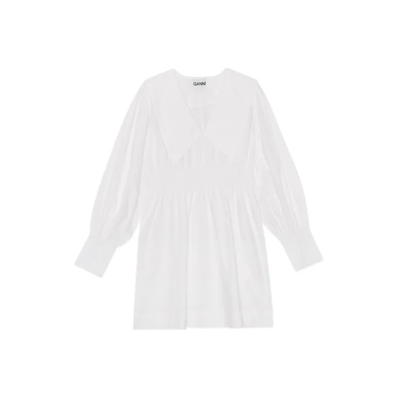 GANNI Long Sleeved Dresses Women's White-0