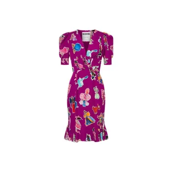 MOSCHINO Short-Sleeved Dresses Women's Purple