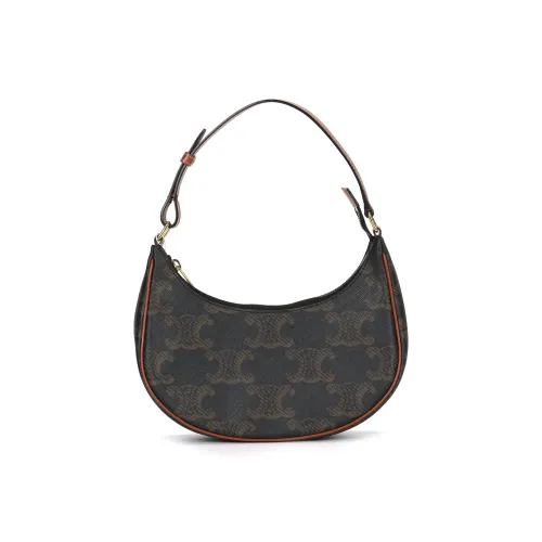 CELINE AVA Cow Leather Shoulder Bag Handbags Shoulder Bags Women's Tawny