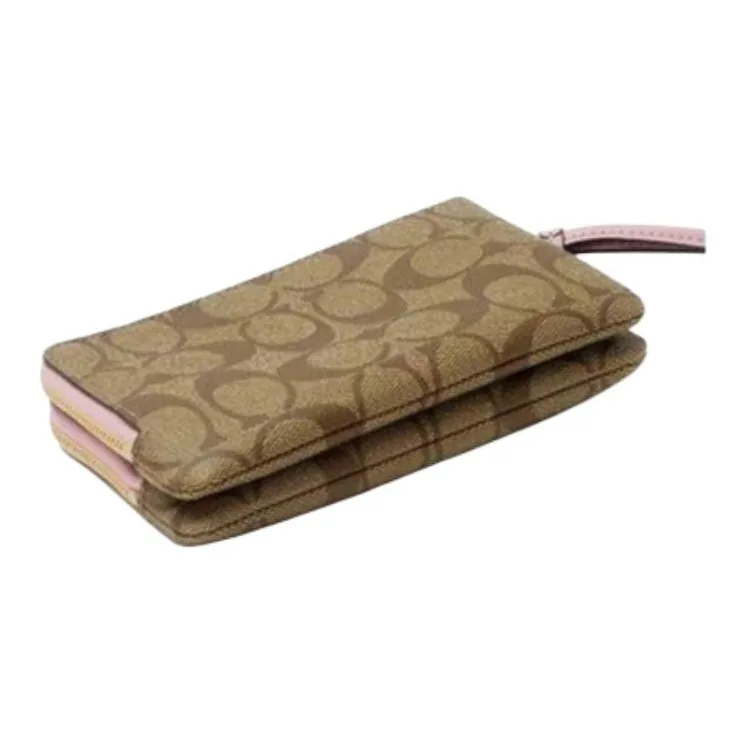COACH PVC Clutch Mini Women's Khaki & Pink-3