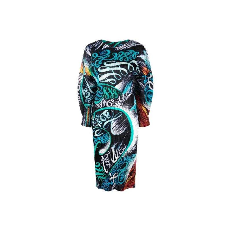 PLEATS PLEASE ISSEY MIYAKE Long-Sleeved Dresses Women's Blue-0