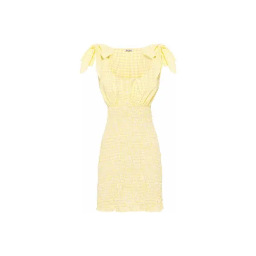 MIU MIU SS22 Sleeveless Dress Women's Yellow
