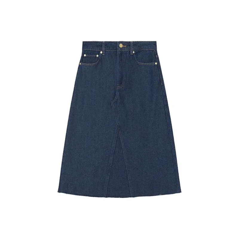 GANNI Heavy Denim Midi Skirt-0